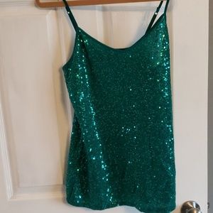 100% sequenced green tank top
